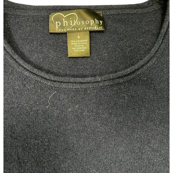 Philosophy By Cashmere Republic Long Tunic Sweater Dark Gray Size Small Slit - Picture 5 of 8